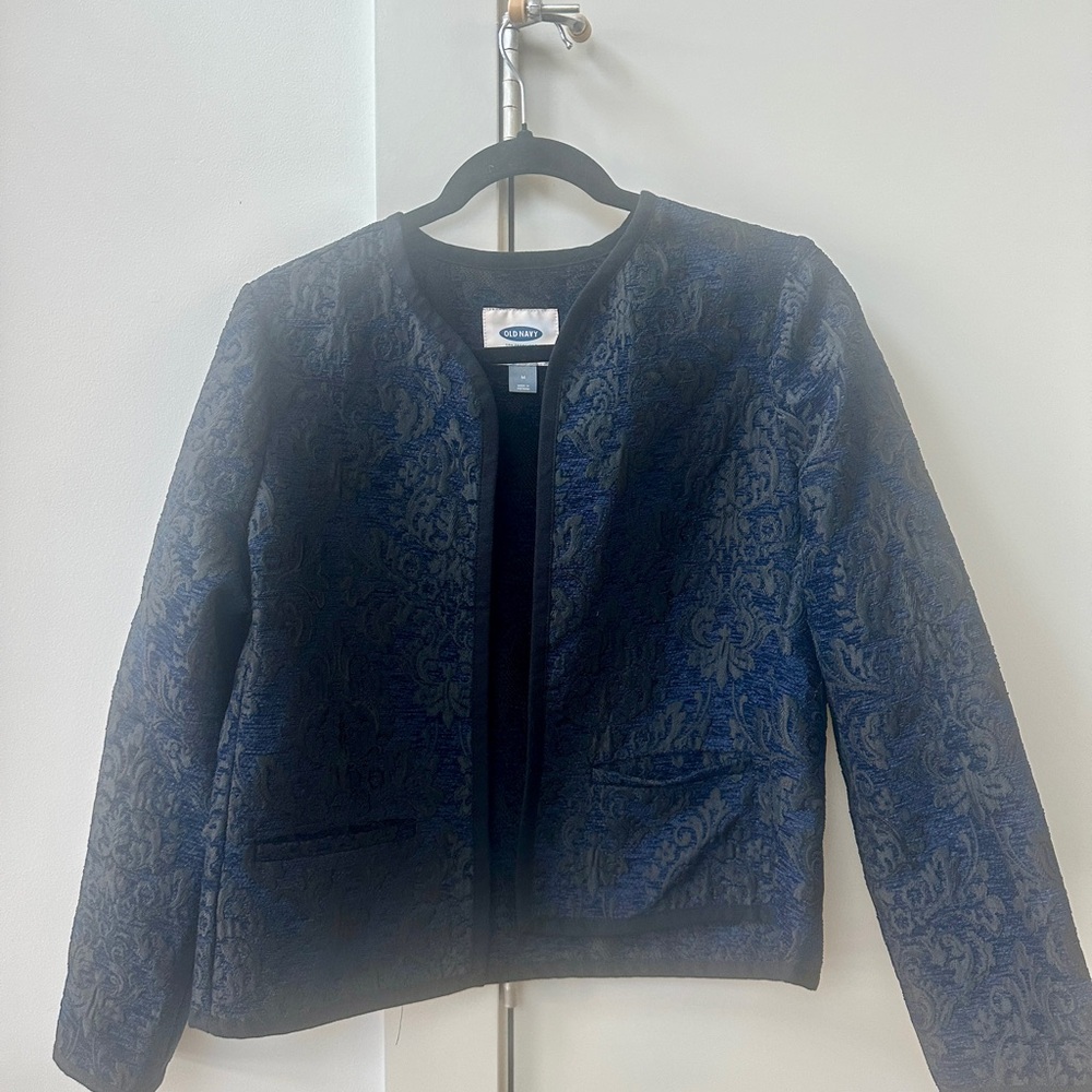 NWOT - Old Navy Navy Blue Jacquard Front Open Blazer